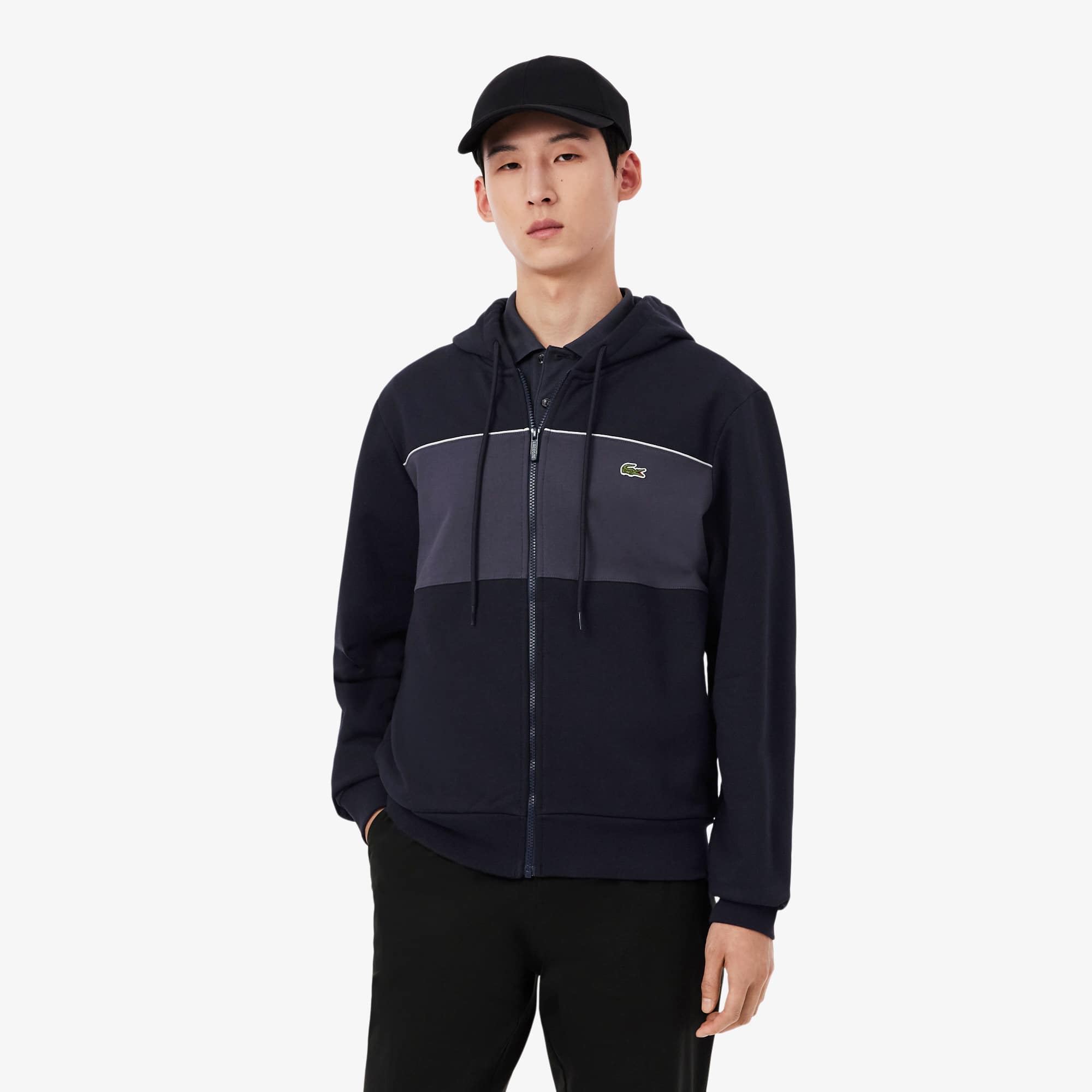 Lacoste Colour-Block Zipped Hoodie