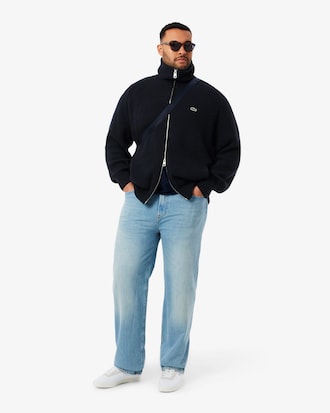 Su&eacute;ter de cuello alto con Cierre de lana cardada