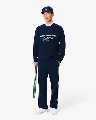 Wool Blend Crew Neck Tennis Heritage Sweater