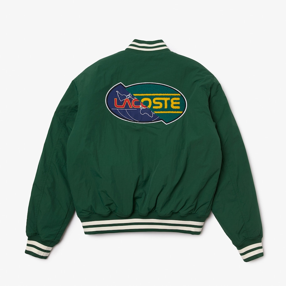 Men’s Lacoste L!VE Heritage Graphic Logo Buttoned Bomber Jacket Men's