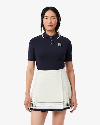 Slim Fit Two Tone Badge Accent Polo Shirt