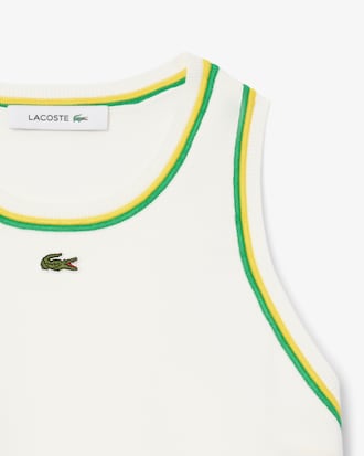 Top sin mangas de punto de algod&oacute;n para mujer