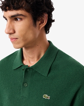 Men's Relaxed Fit Wool Polo Sweater