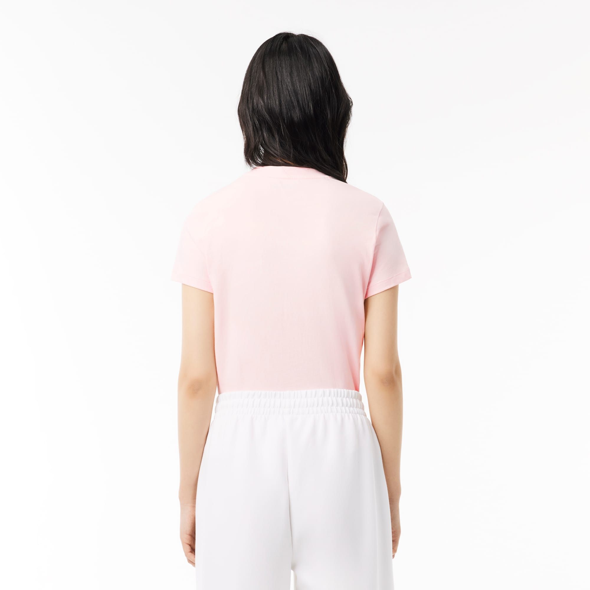 ★LACOSTE★ Women's Training Basic T-Shirt White TF9246-54G0 Lacoste TF9246 Womens SPORT Organic Cotton Jersey T-Shirt