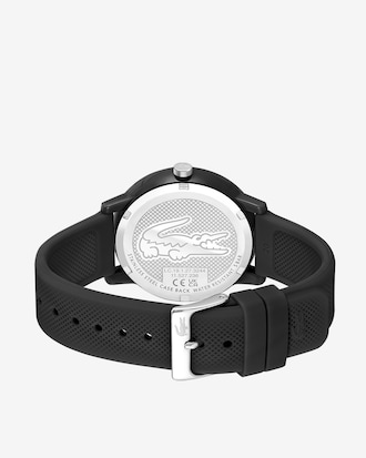 Men’s Lacoste.12.12 Black Silicone Strap Watch