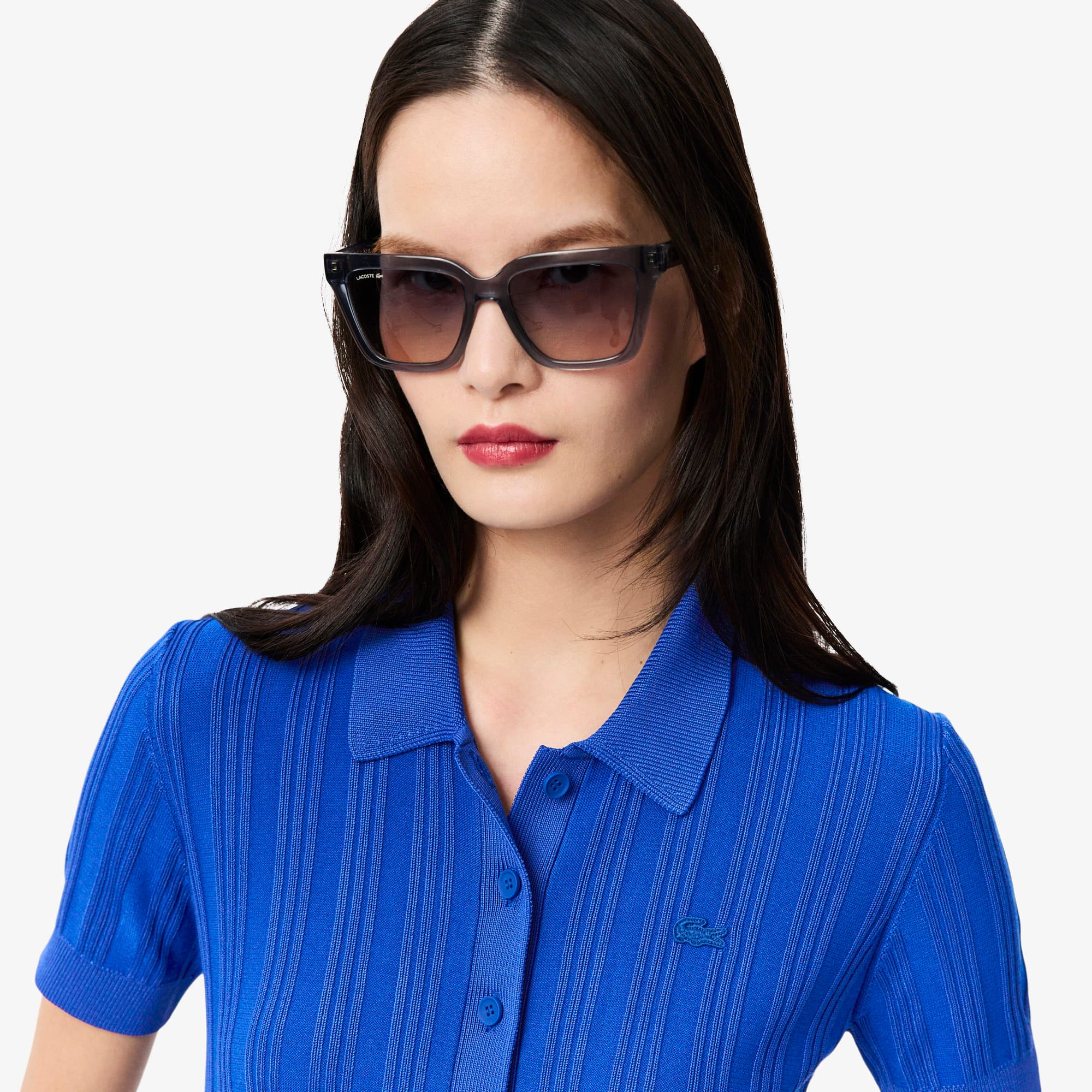 Women's Ribbed Knit Polo Collar Sweater - Sweaters & Sweatshirts