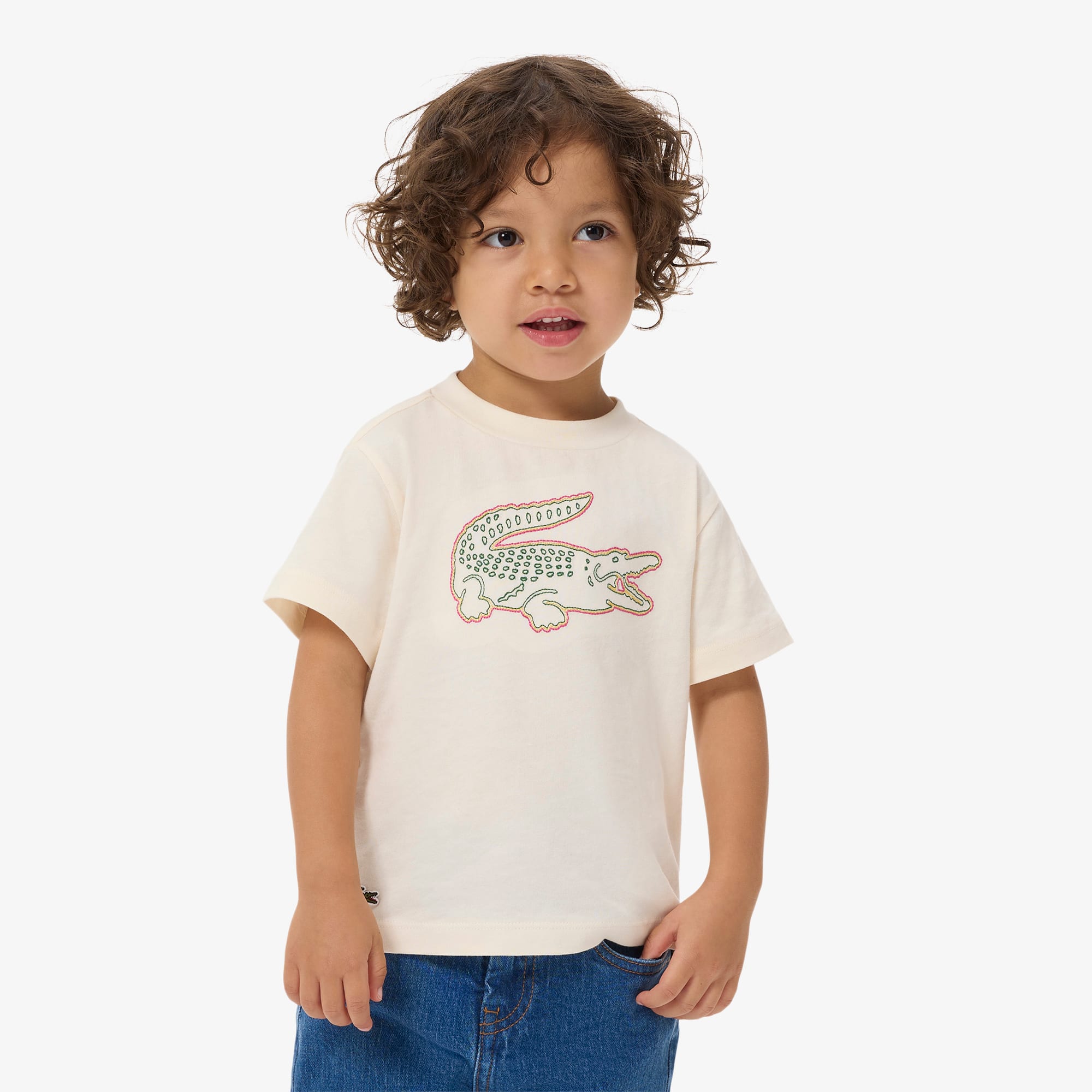 Crocodile Embroidery Cotton T-shirt