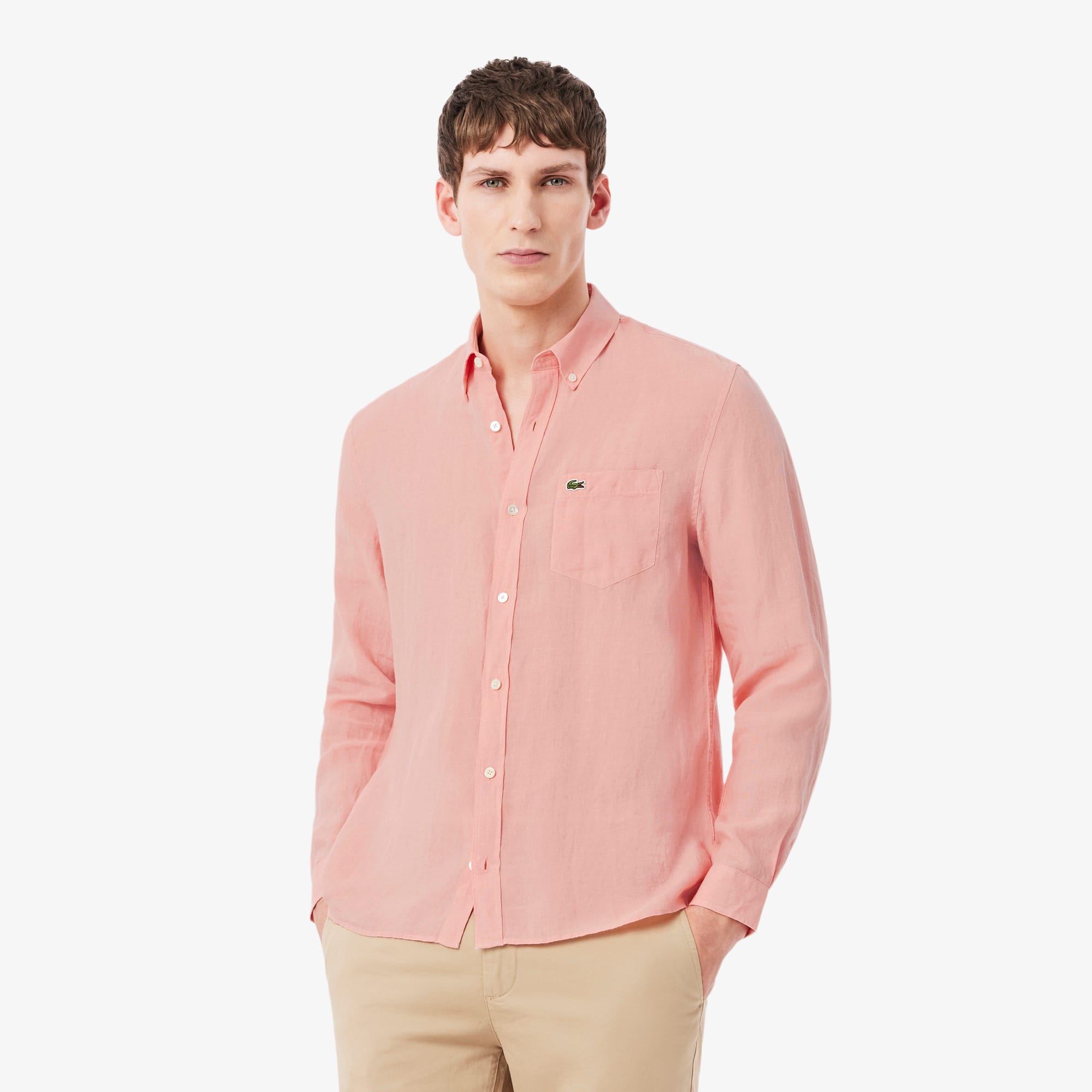 Lacoste Men's Regular Fit Linen Shirt