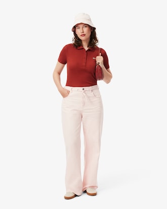 Jeans de mezclilla de pierna ancha para mujer