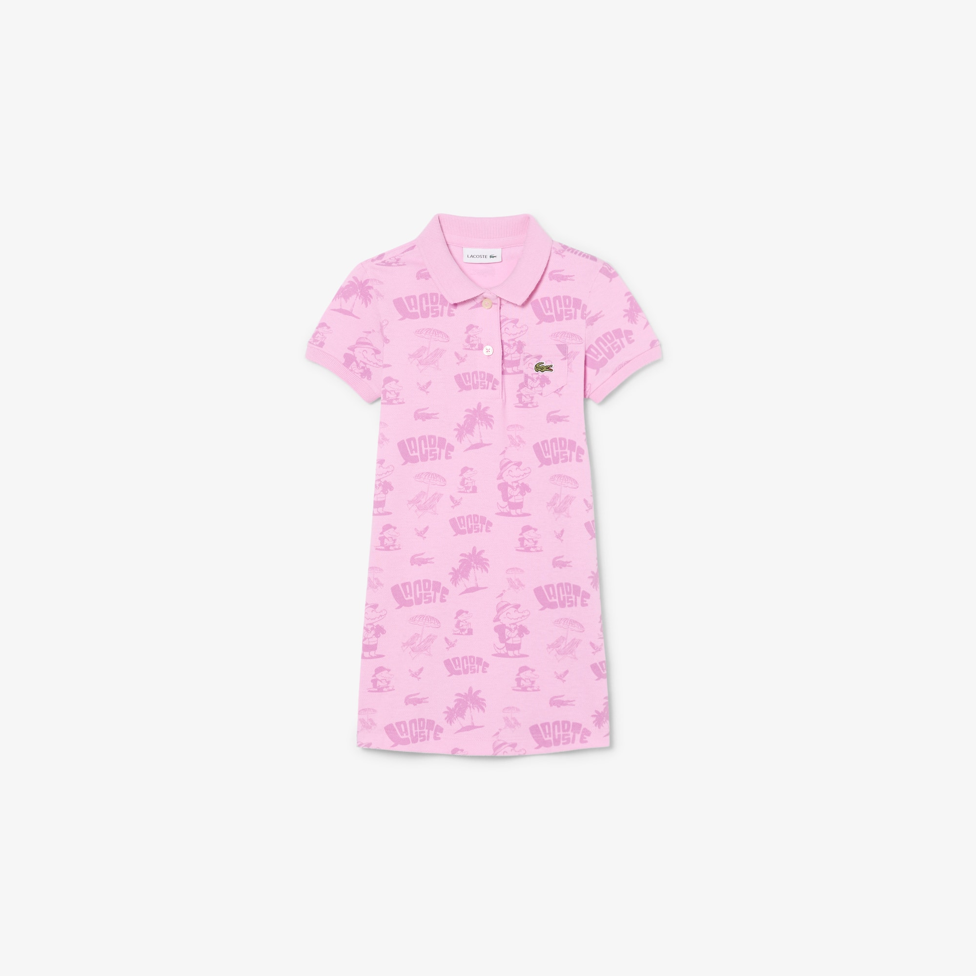 Print Piqué Polo Dress