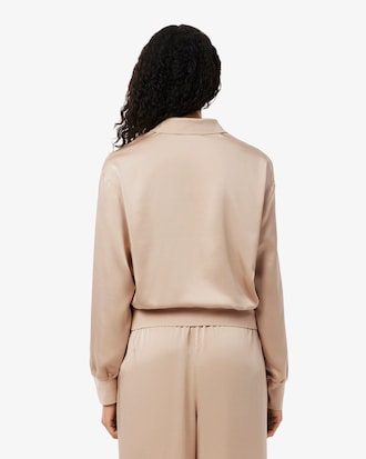 Relaxed Fit Satin Polo Shirt