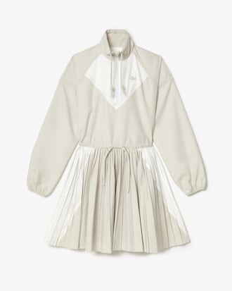 Women's Short Relaxed Fit Pleated Sweatshirt Dress