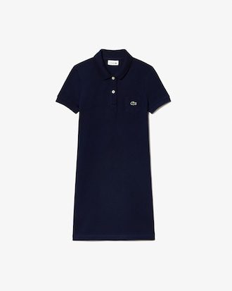 Robe polo en piqué de coton uni