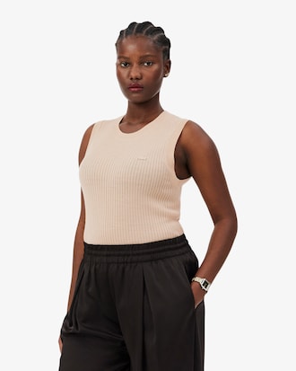 Merino Wool 3D Knit Sleeveless Sweater