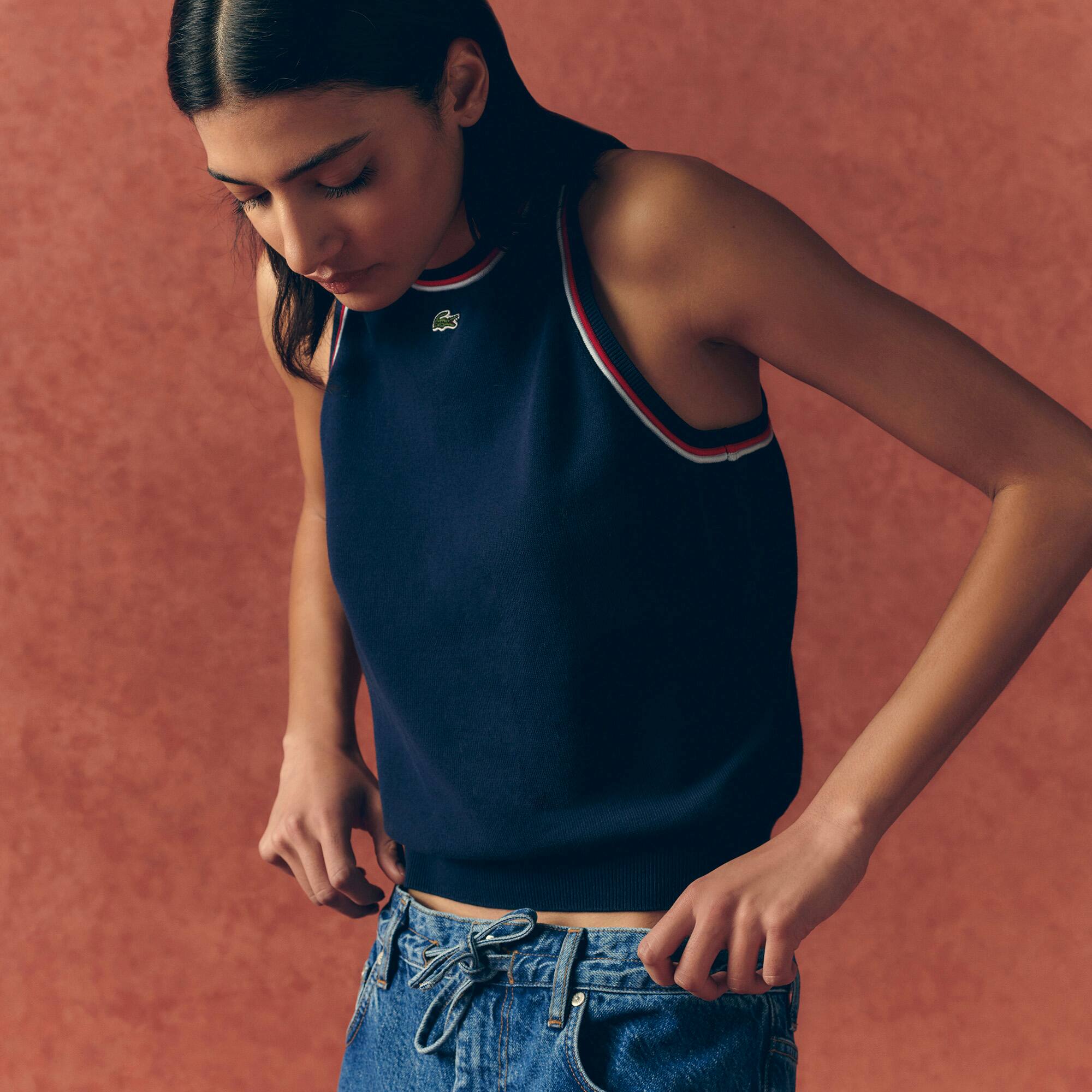 Women's Cotton Jersey Sleeveless Top - Sweaters & Sweatshirts