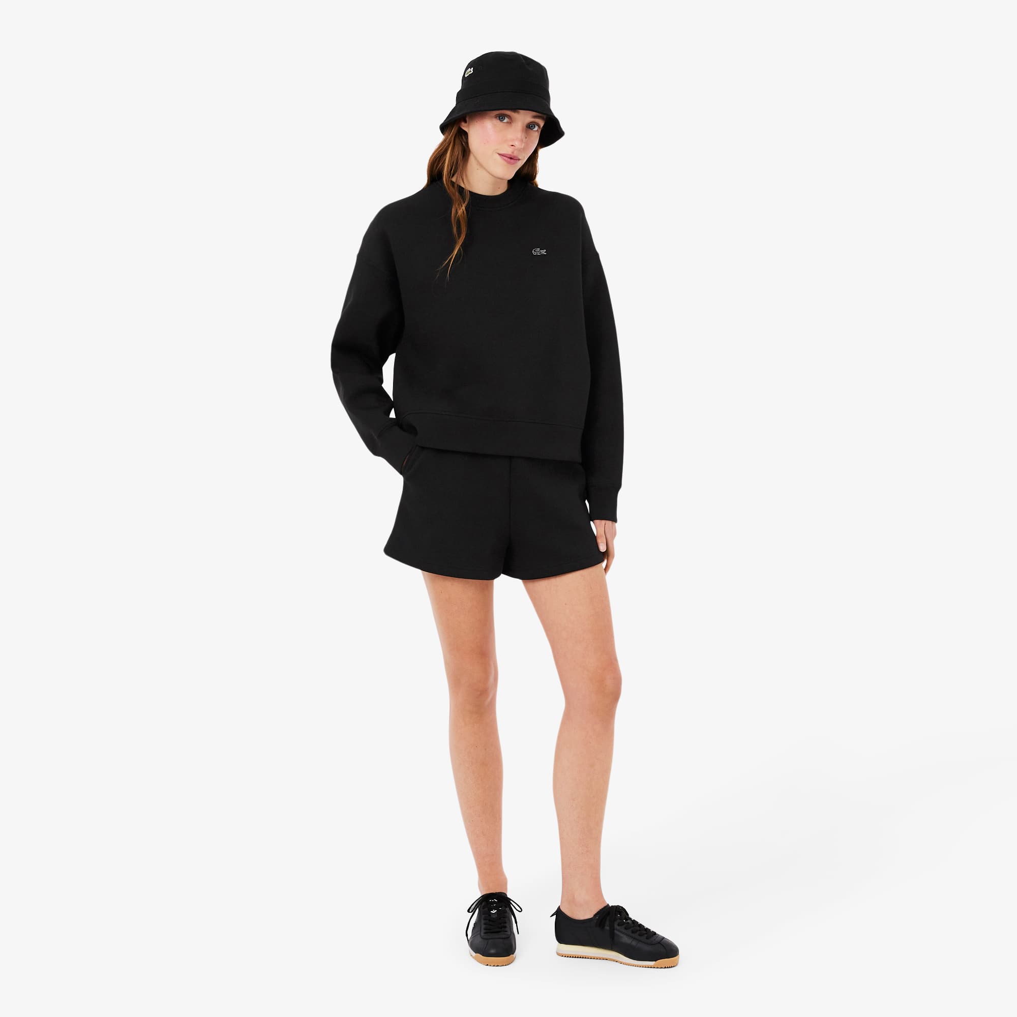 Lacoste Double Face Jersey Shorts - 34 In Black