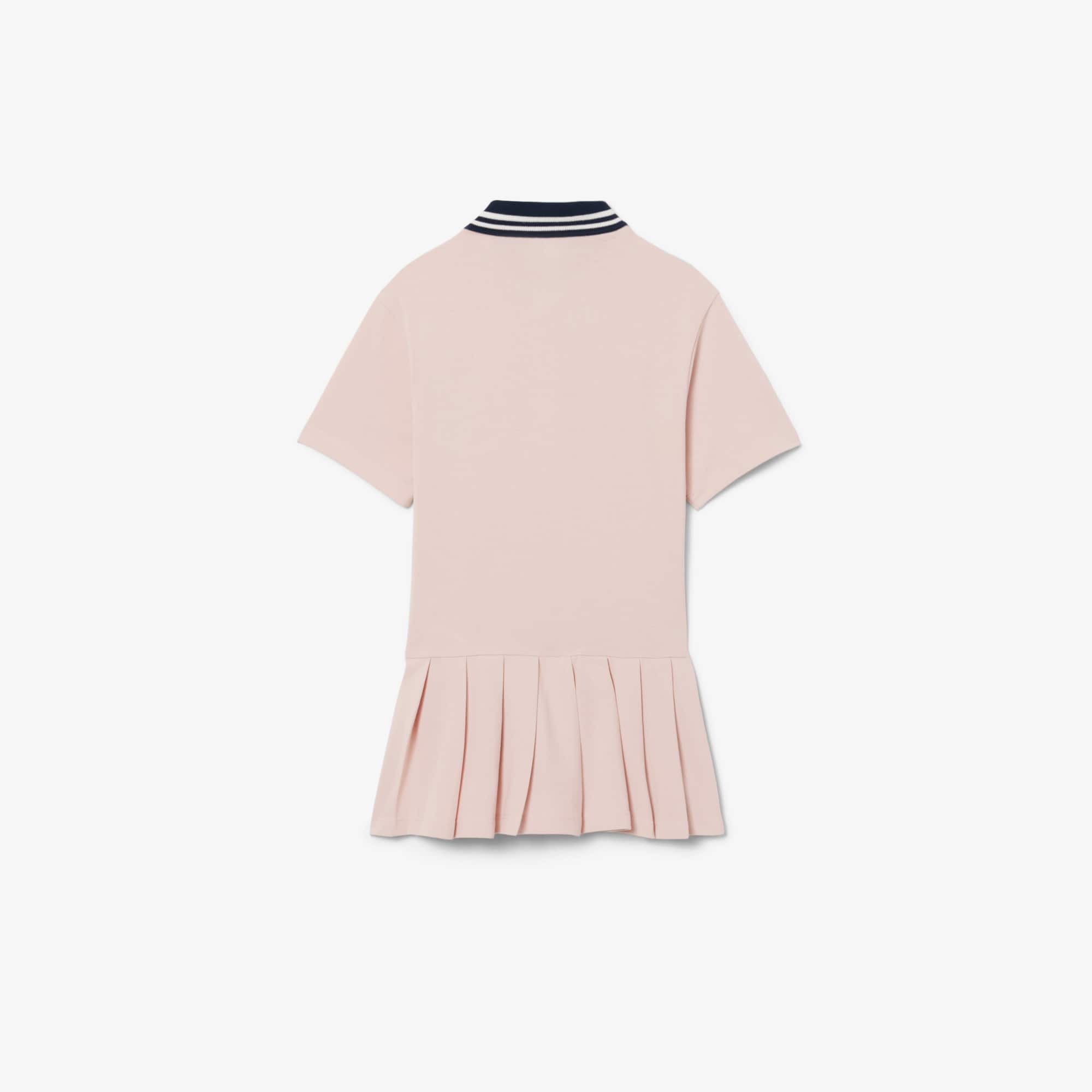 Pleated Skirt Piqué Polo Dress
