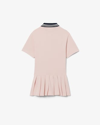 Pleated Skirt Piqu&eacute; Polo Dress
