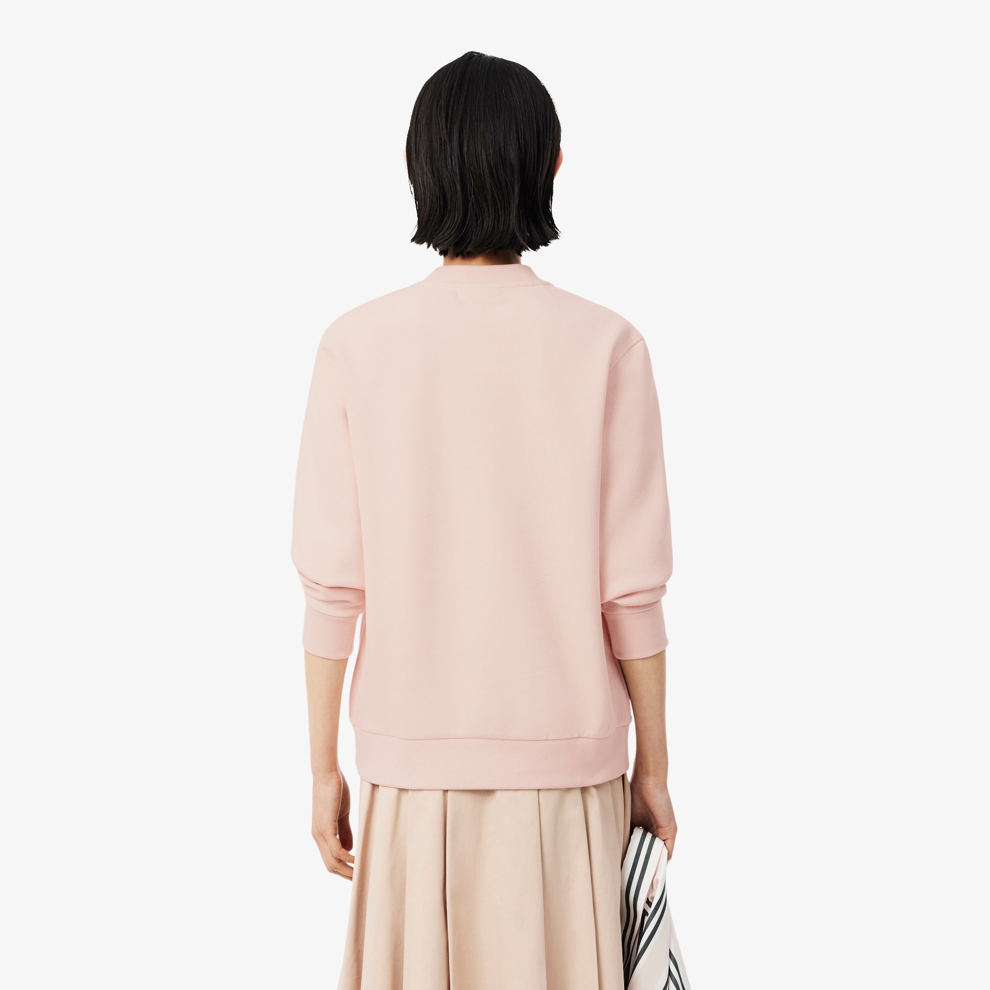 Women's Relaxed Fit Piqué Crew Neck Sweatshirt - Sweaters