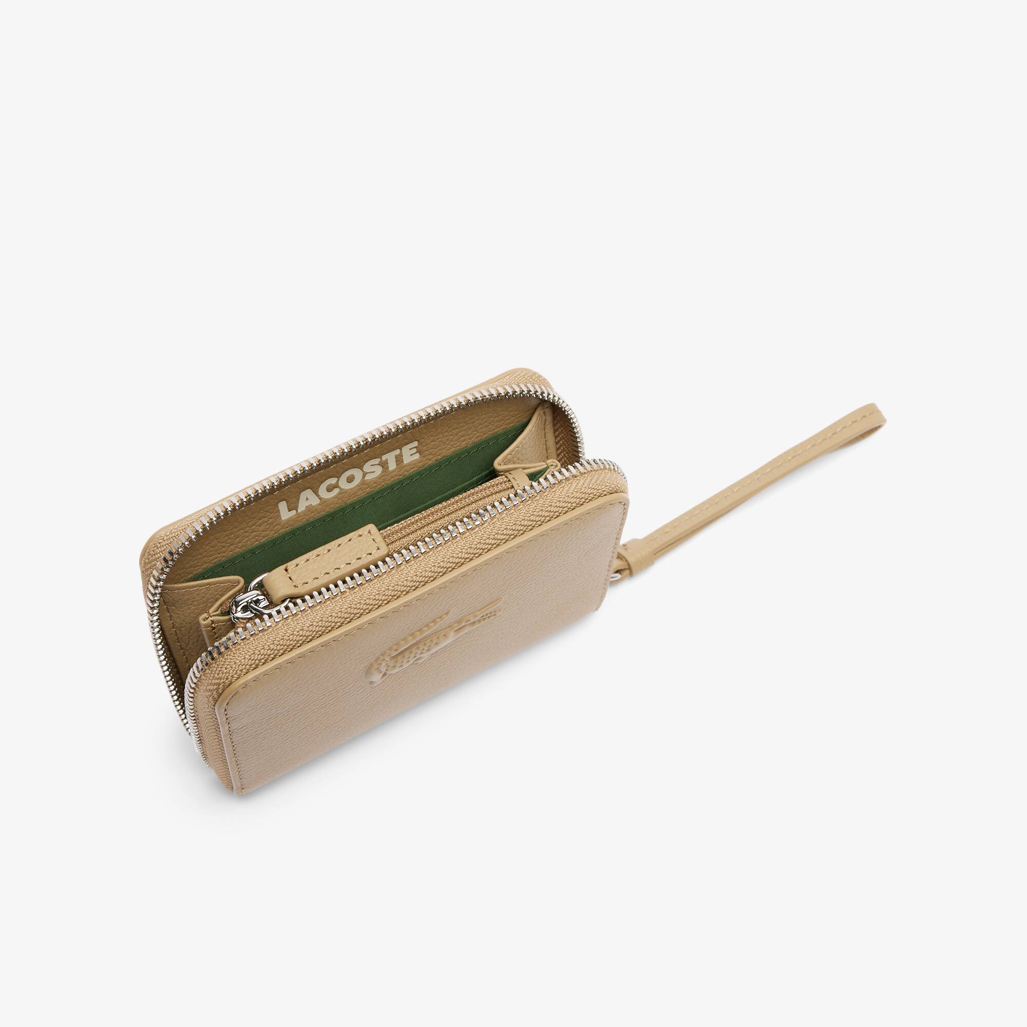 ★LACOSTE★ Women's City Court Coin Zip Around Wallet Beige Women's City Court Grain Leather Wallet - Bags - New In 2025