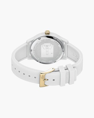 Women's L.12.12 White Silicone Petit Piqué Pattern Strap Watch