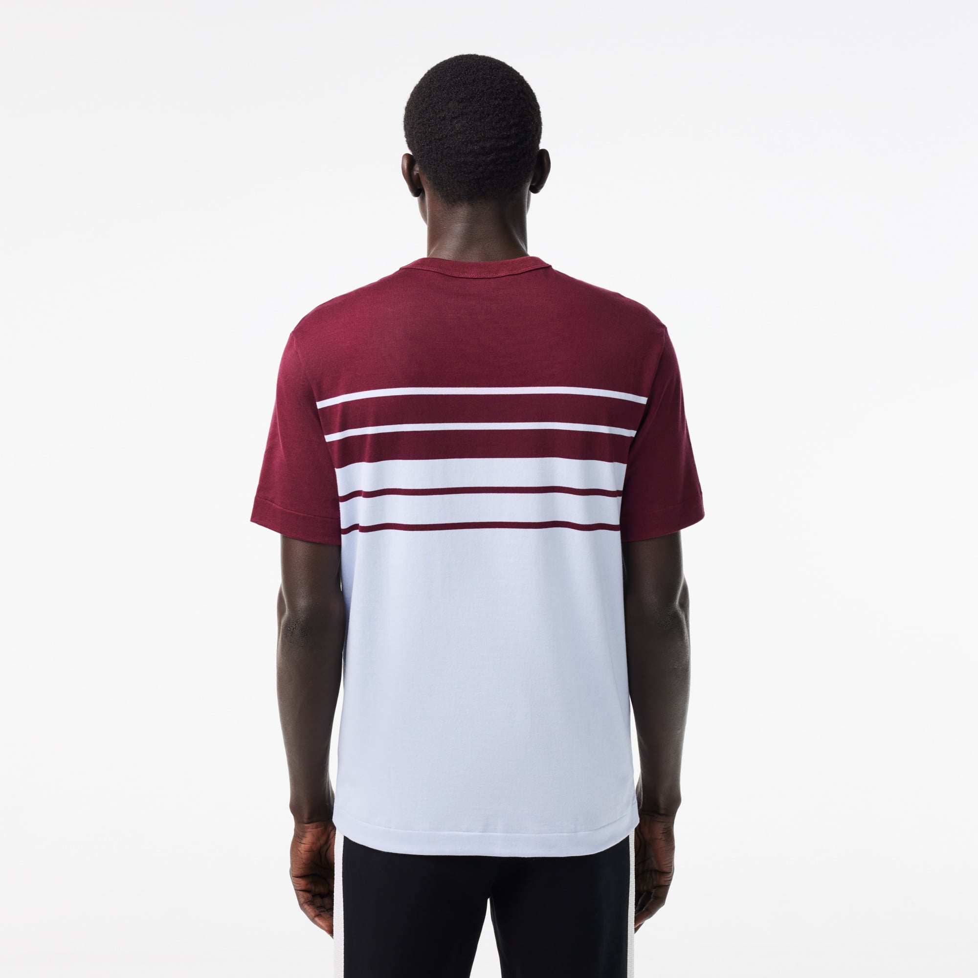 送料込★LACOSTE★TH8130 Tシャツ Men's Made In France Striped Heavy Cotton T-Shirt - T-shirts