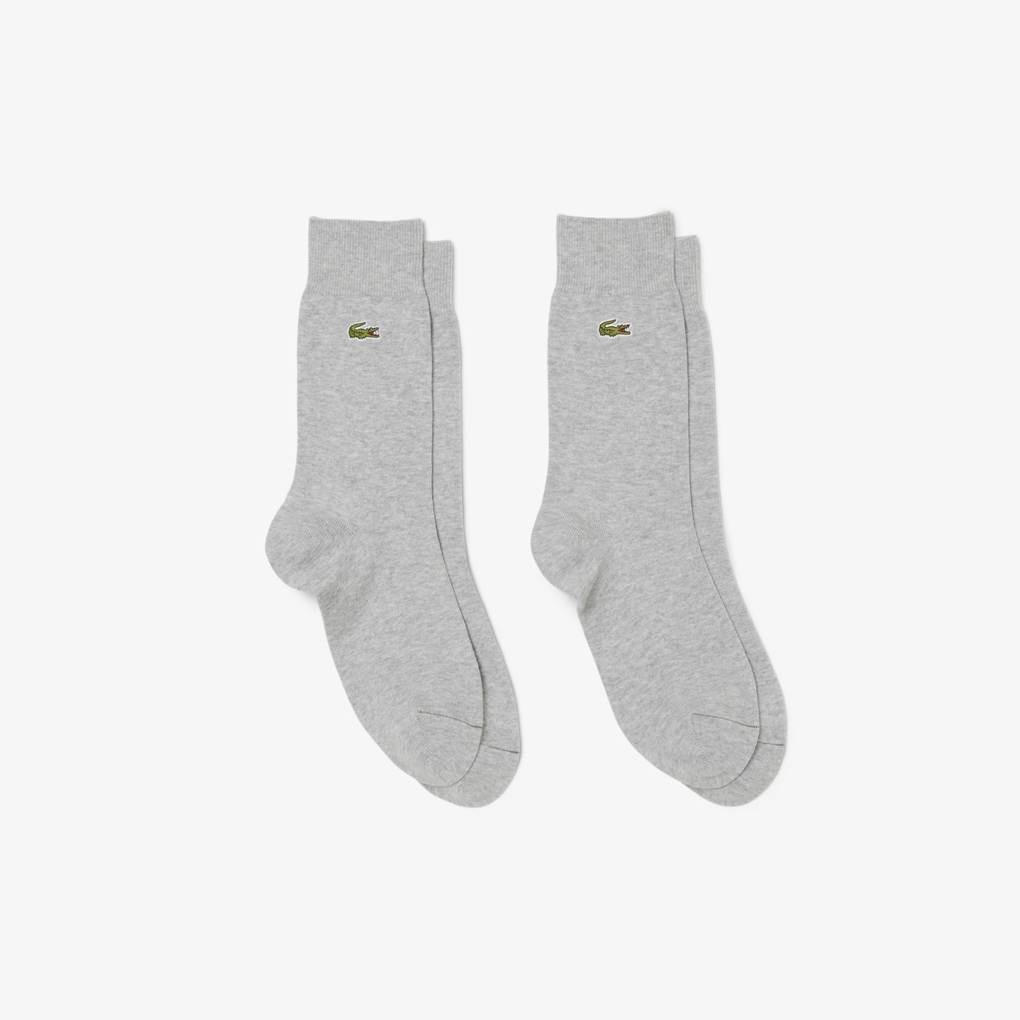 Lacoste Unisex 2-pack Long Socks - 3 - 5.5 In Gray