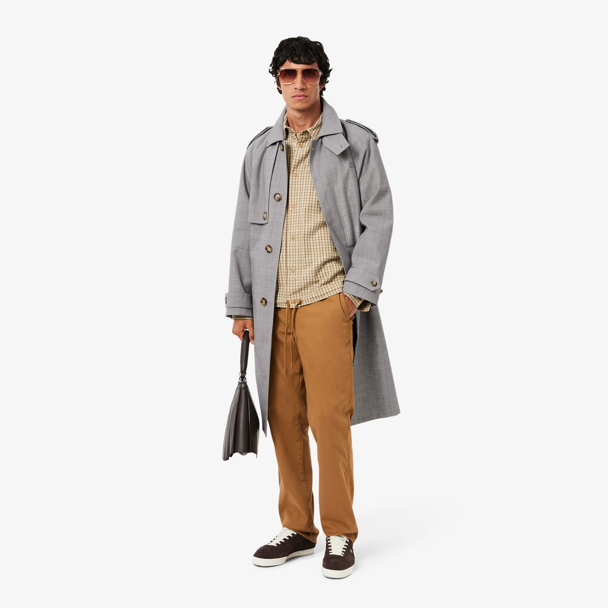 Men's Water-Repellent Plaid Trench Coat - Jackets & Coats - New In