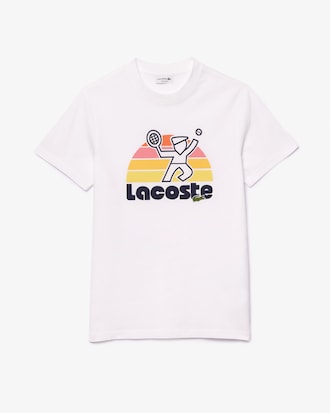 Men's Washed Effect Tennis Print T-Shirt