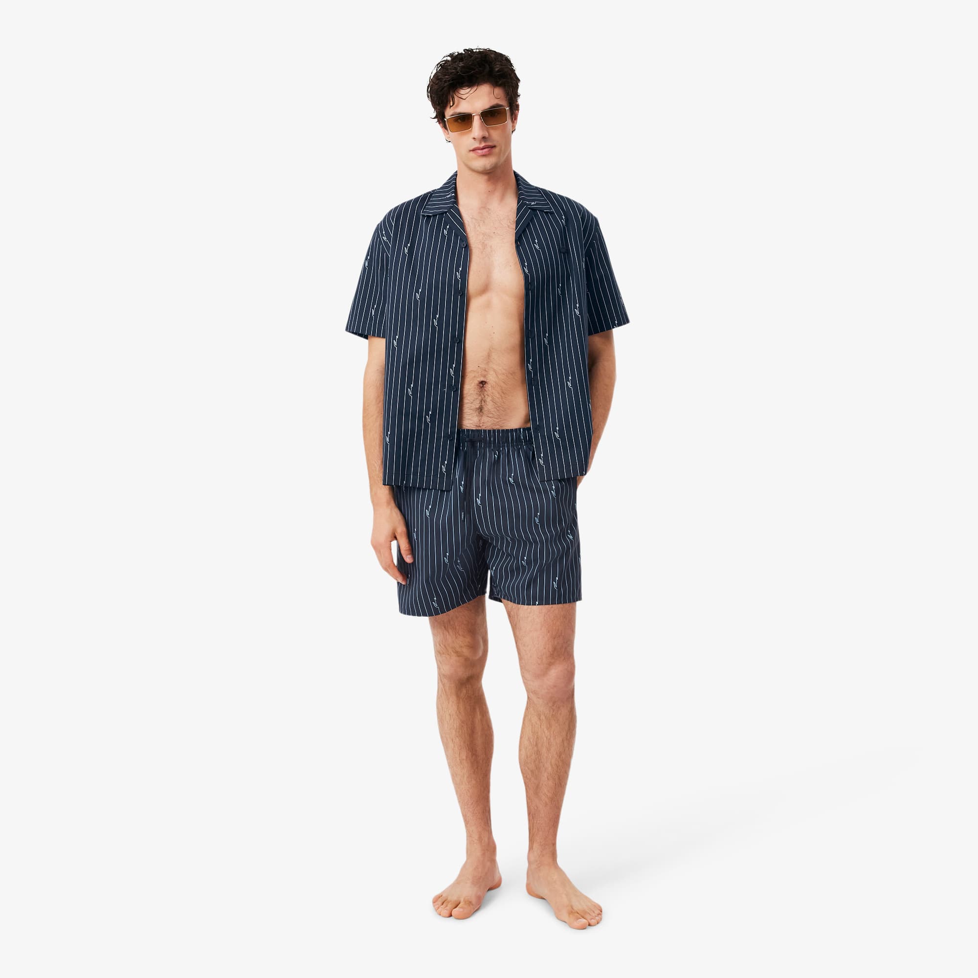 Mid Length Crocodile Print Swim Trunks - Shorts & Swim - New In