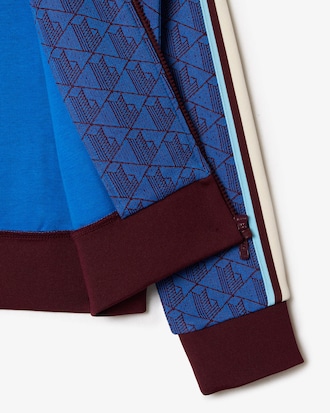 Women's High-Neck Zip-Up Jacquard Monogram Sweatshirt