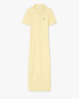 Women's Long Ribbed Cotton Polo Dress