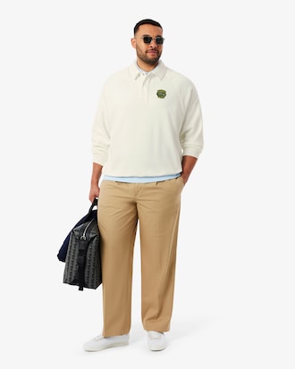 Men's Loose Fit Polo Collar Fleece Sweatshirt