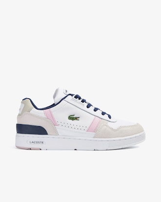 Sneakers Lacoste T-Clip en piel color pop para mujer