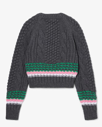 Runway Striped Textured Wool Sweater