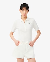 Women's Slim Fit Pointelle Branded L.12.D Polo