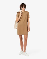 Fluid Scalloped Piqu&eacute; Dress