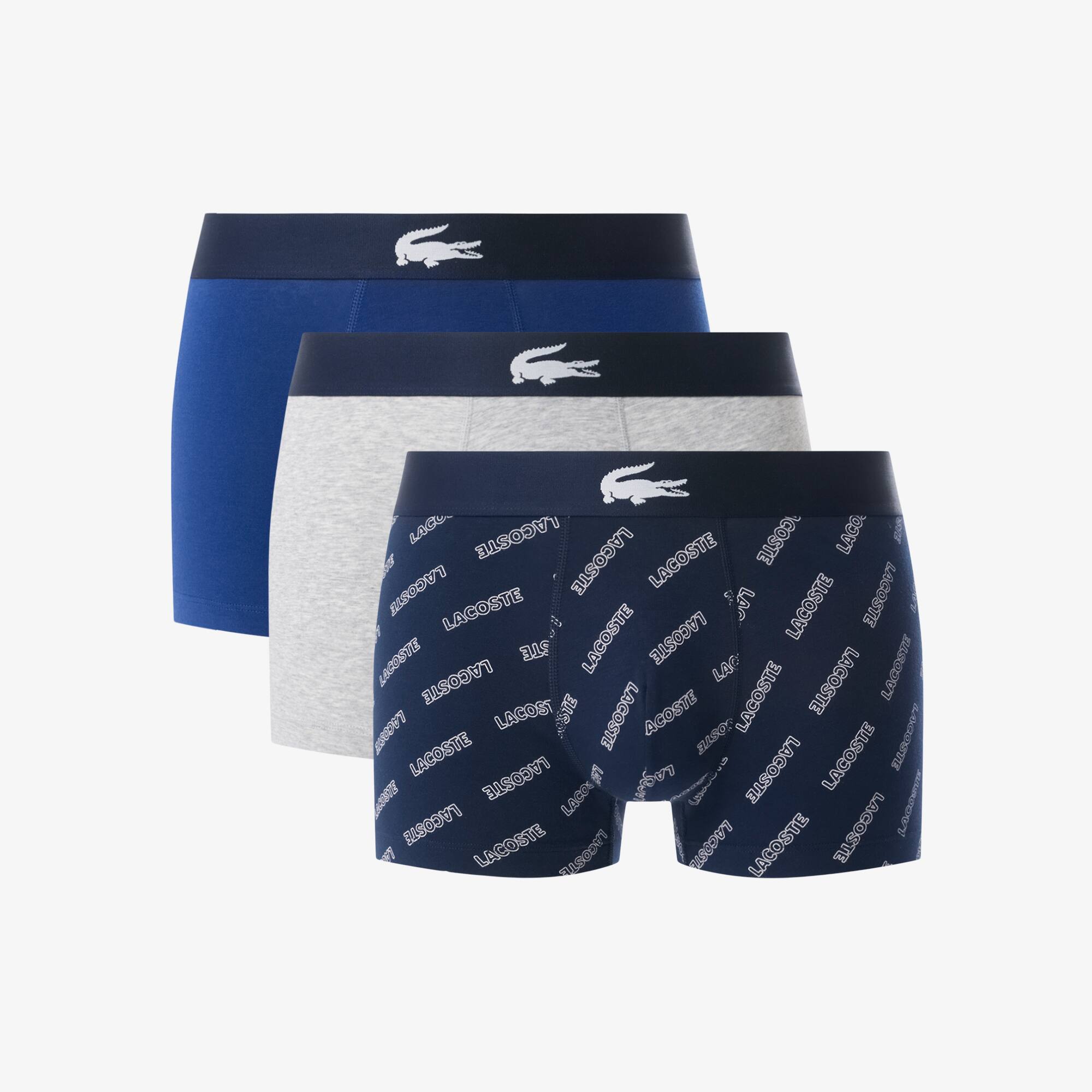 Lacoste 3-pack Trunks In Blue
