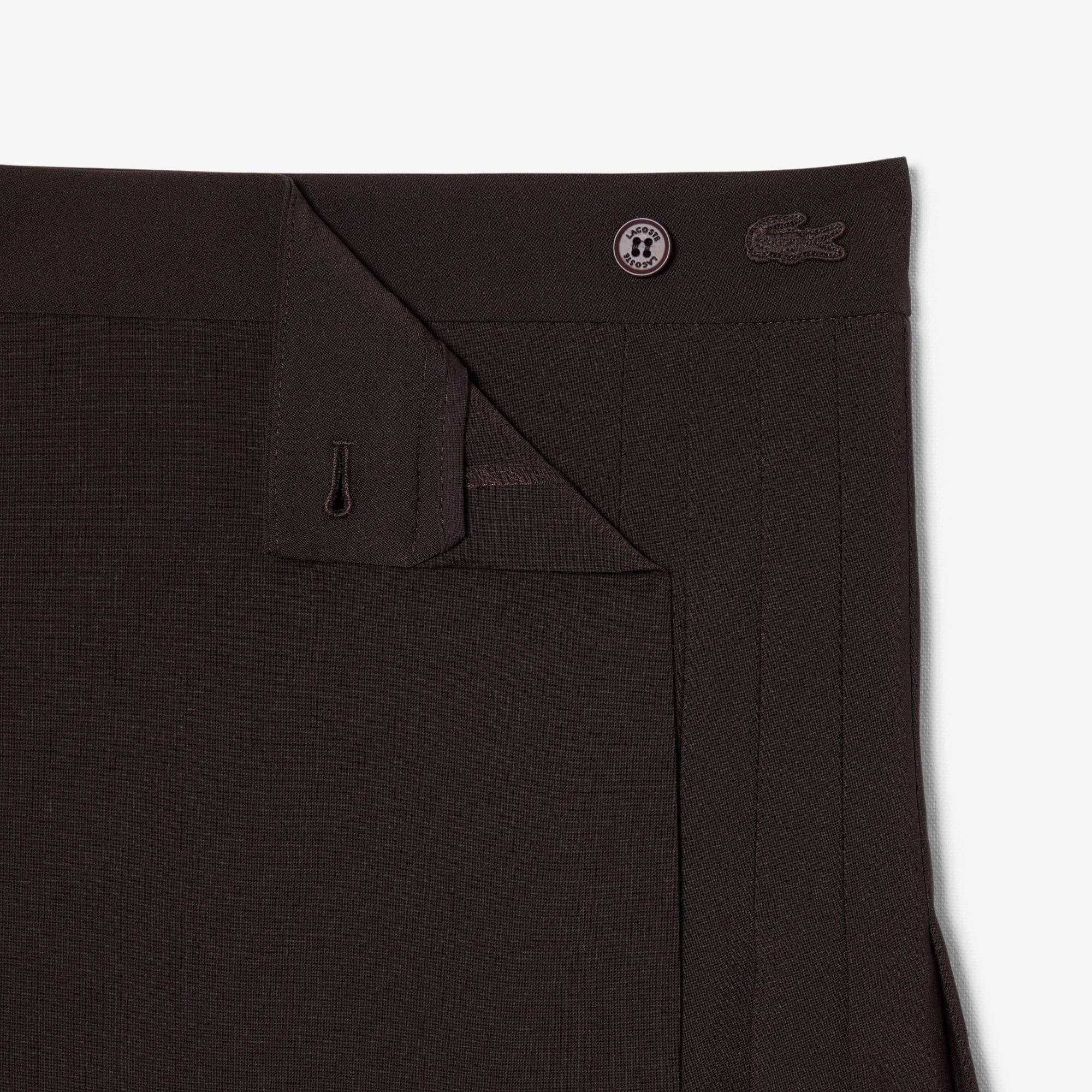 Short Pleated Wrap Skirt