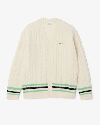 Men's Cable Knit Wool Cardigan