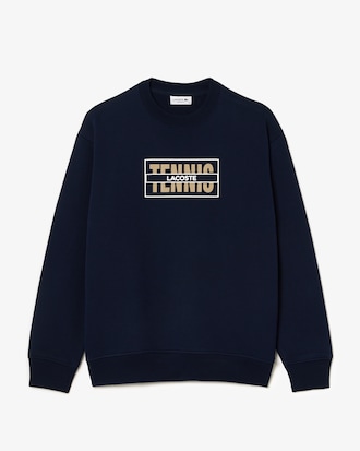 Oversized Tennis Print Fleece Jogger Sweatshirt