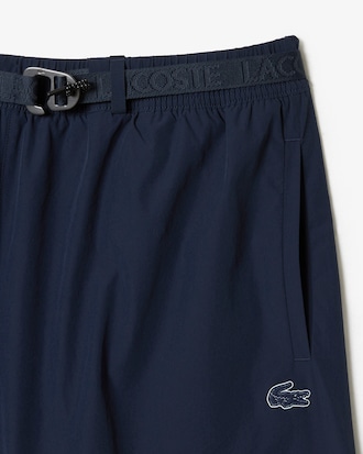 Men’s Quick-Dry Logo Stripe Swim Trunks