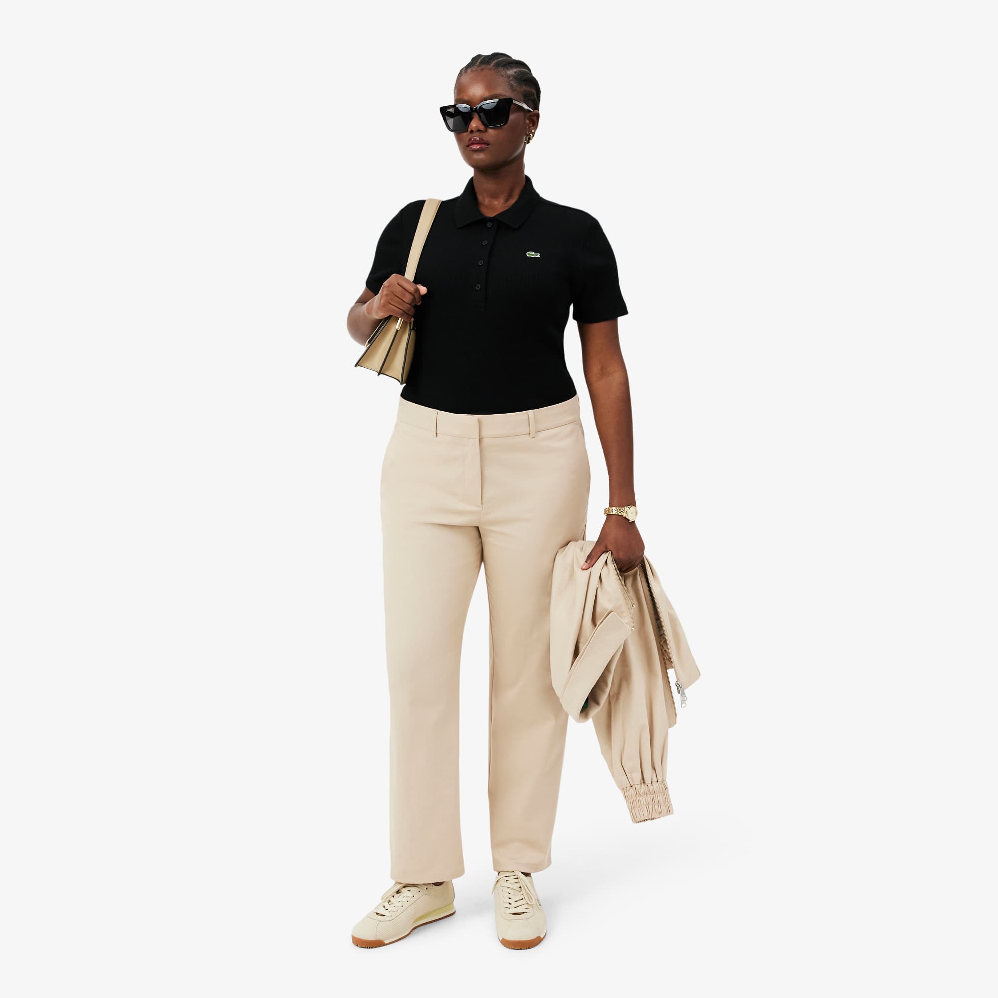 Women's Slim Fit L.12.D Ribbed Cotton Polo