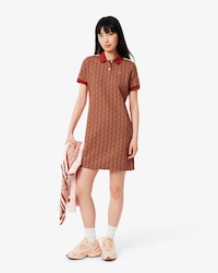 Vestido tipo polo con monograma y corte slim para mujer