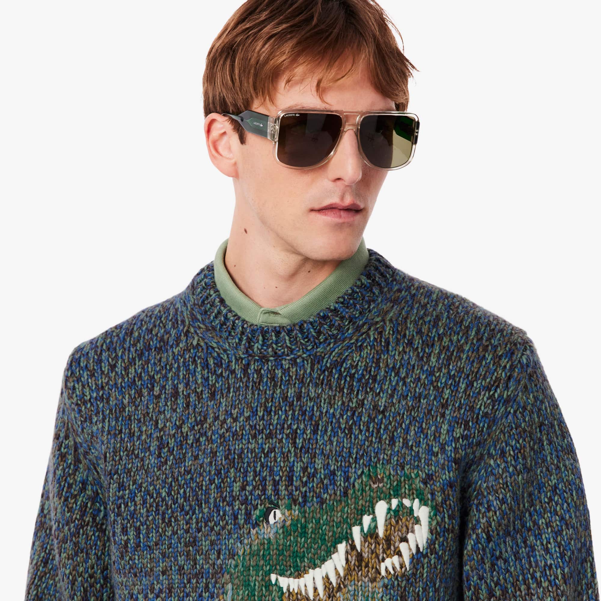 Men's Knit Intarsia Crocodile Sweater - Sweaters & Sweatshirts