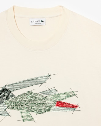 Playera de algodón pesado con estampado de cocodrilo