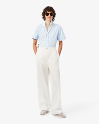 Pantalones de Petit Piqu&eacute; de Algod&oacute;n de Corte Amplio