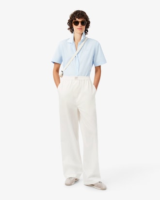 Pantalones de Petit Piqu&eacute; de Algod&oacute;n de Corte Amplio