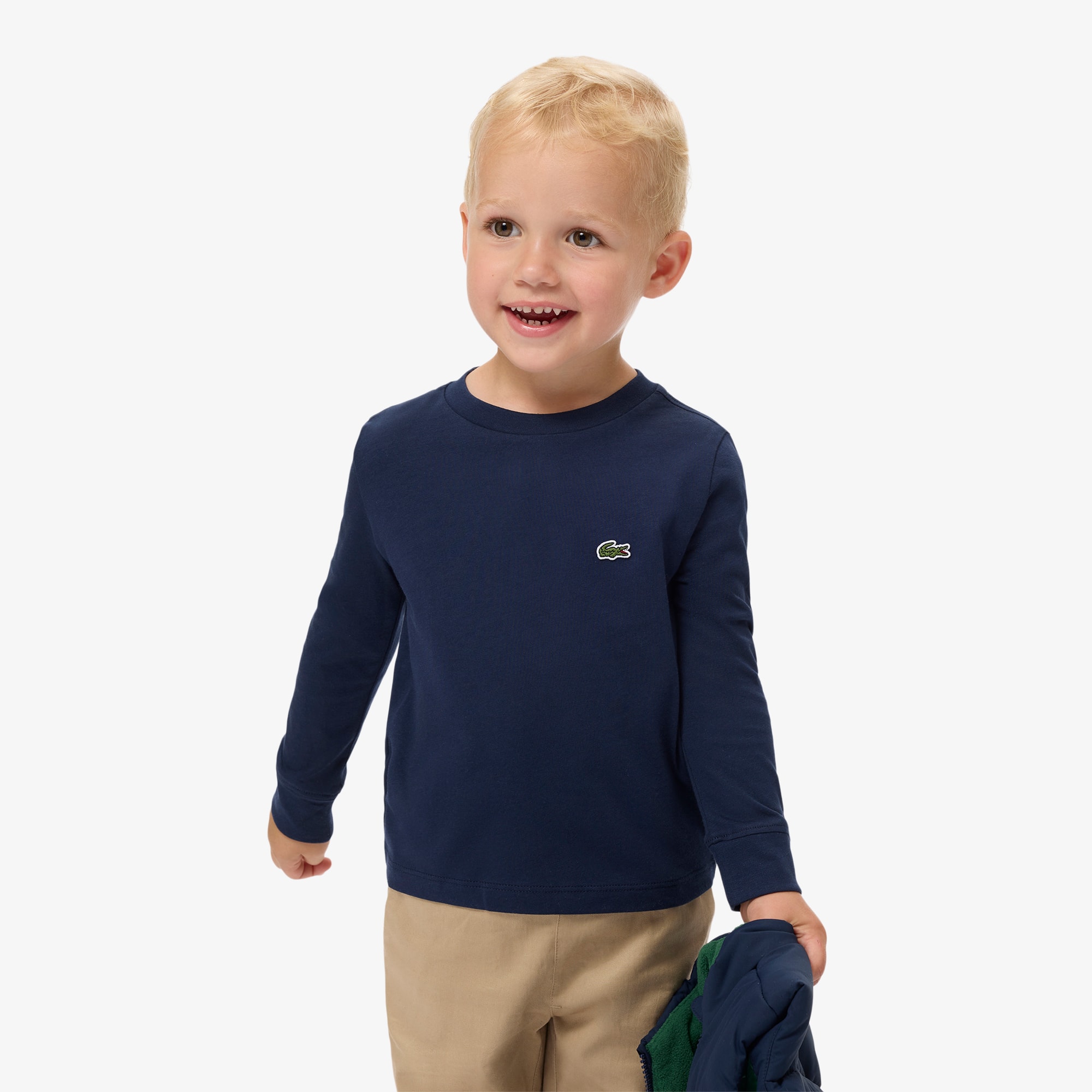 Lacoste Kids' Long Sleeve Cotton T-shirt - 7 Years In Blue
