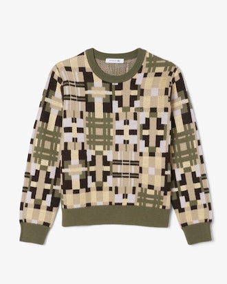Women's Crew Neck Wool Graphic Sweater
